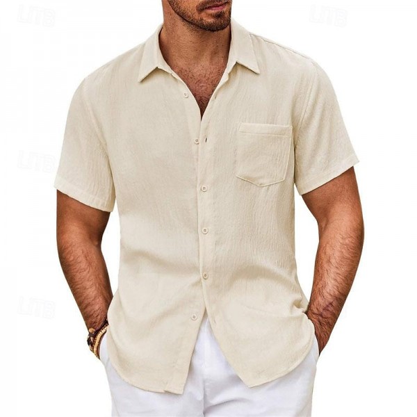 Men's Shirt Button Up Shirt Casual Shirt Summer Shirt Beach Shirt Black White khaki Light Blue Short Sleeve Plain Turndown Hawaiian Holiday Pocket Clothing Apparel Fashion Casual Comfortable Men's Shirt Button Up Shirt Casual Shirt Summer Shirt Beach Shirt Black White khaki Light Blue Short Sleeve Plain Turndown Hawaiian Holiday Pocket Clothing Apparel Fashion Casual Comfortable