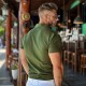 Men's Business Casual Lapel Short Sleeve Modern Formal Solid Color Button Summer Navy Blue Blue Green Men's Business Casual Lapel Short Sleeve Modern Formal Solid Color Button Summer Navy Blue Blue Green