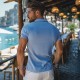 Men's Business Casual Lapel Short Sleeve Modern Formal Solid Color Button Summer Navy Blue Blue Green Men's Business Casual Lapel Short Sleeve Modern Formal Solid Color Button Summer Navy Blue Blue Green