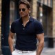 Men's Business Casual Lapel Short Sleeve Modern Formal Solid Color Button Summer Navy Blue Blue Green Men's Business Casual Lapel Short Sleeve Modern Formal Solid Color Button Summer Navy Blue Blue Green