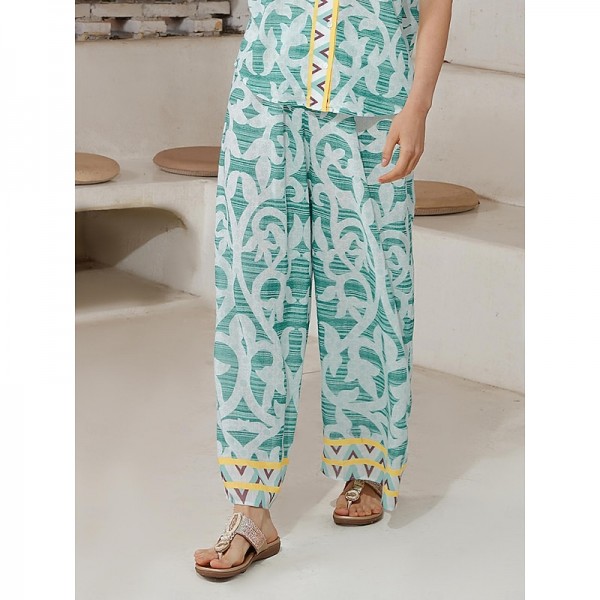 Casual Folk Print Wide Leg Pants Casual Folk Print Wide Leg Pants