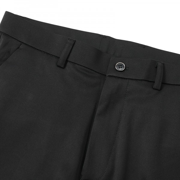 Men&#039;s Dress Pants Trousers Flat Front Pants Suit Pants Straight Leg Geometry Stretch No-Iron Formal Business Classic Style Casual Black Royal Blue High Waist Stretchy