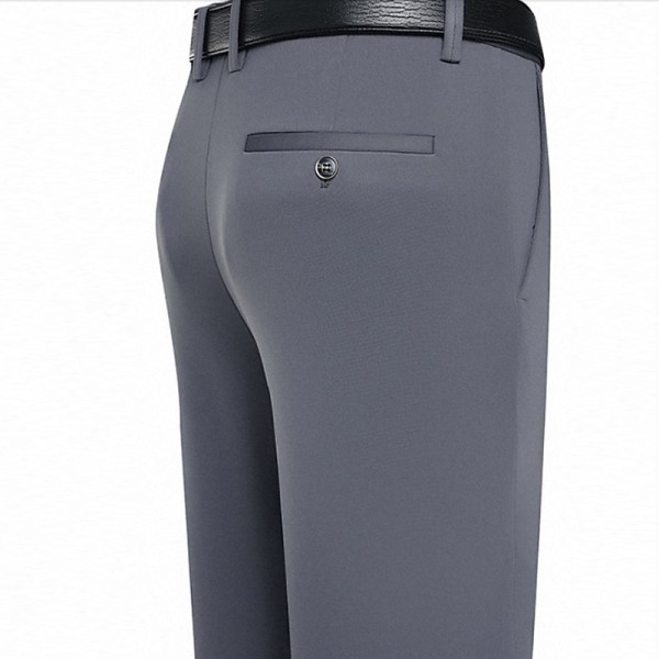 Men&#039;s Dress Pants Trousers Flat Front Pants Suit Pants Straight Leg Geometry Stretch No-Iron Formal Business Classic Style Casual Black Royal Blue High Waist Stretchy