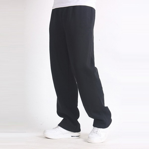 Men&#039;s Fleece Pants Sweatpants Joggers Trousers Elastic Waist Straight Leg Solid Color Plain Breathable Comfortable Full Length Sports Outdoor Daily Wear Casual / Sporty Athleisure Black Wine