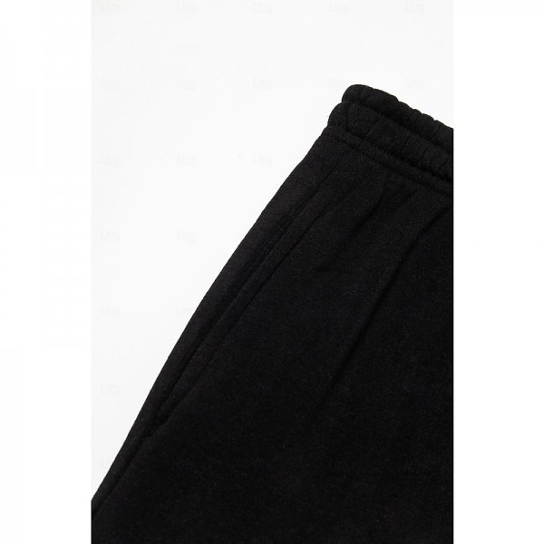 Men&#039;s Fleece Pants Sweatpants Joggers Trousers Elastic Waist Straight Leg Solid Color Plain Breathable Comfortable Full Length Sports Outdoor Daily Wear Casual / Sporty Athleisure Black Wine