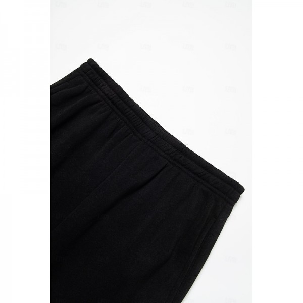 Men&#039;s Fleece Pants Sweatpants Joggers Trousers Elastic Waist Straight Leg Solid Color Plain Breathable Comfortable Full Length Sports Outdoor Daily Wear Casual / Sporty Athleisure Black Wine