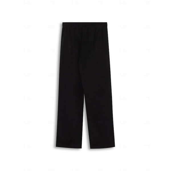Men&#039;s Fleece Pants Sweatpants Joggers Trousers Elastic Waist Straight Leg Solid Color Plain Breathable Comfortable Full Length Sports Outdoor Daily Wear Casual / Sporty Athleisure Black Wine