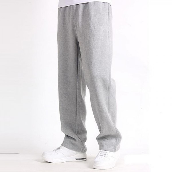 Men&#039;s Fleece Pants Sweatpants Joggers Trousers Elastic Waist Straight Leg Solid Color Plain Breathable Comfortable Full Length Sports Outdoor Daily Wear Casual / Sporty Athleisure Black Wine