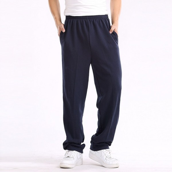 Men&#039;s Fleece Pants Sweatpants Joggers Trousers Elastic Waist Straight Leg Solid Color Plain Breathable Comfortable Full Length Sports Outdoor Daily Wear Casual / Sporty Athleisure Black Wine