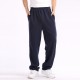 Men&#039;s Fleece Pants Sweatpants Joggers Trousers Elastic Waist Straight Leg Solid Color Plain Breathable Comfortable Full Length Sports Outdoor Daily Wear Casual / Sporty Athleisure Black Wine