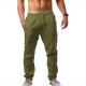 Men&#039;s Linen Pants Trousers Beach Pants Pocket Drawstring Elastic Waistband Plain Comfort Breathable Daily Stylish Hip Hop Light Khaki Black Micro-elastic