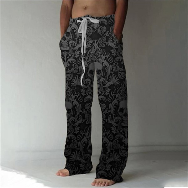 Men's Trousers Summer Pants Beach Pants Drawstring Elastic Waist Front Pocket Graphic Skull Comfort Soft Casual Daily Fashion Designer 1 2 Men's Trousers Summer Pants Beach Pants Drawstring Elastic Waist Front Pocket Graphic Skull Comfort Soft Casual Daily Fashion Designer 1 2