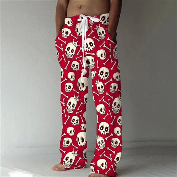 Men's Trousers Summer Pants Beach Pants Drawstring Elastic Waist Front Pocket Graphic Skull Comfort Soft Casual Daily Fashion Designer 1 2 Men's Trousers Summer Pants Beach Pants Drawstring Elastic Waist Front Pocket Graphic Skull Comfort Soft Casual Daily Fashion Designer 1 2