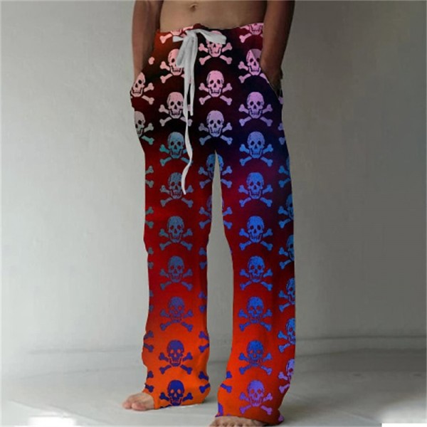 Men's Trousers Summer Pants Beach Pants Drawstring Elastic Waist Front Pocket Graphic Skull Comfort Soft Casual Daily Fashion Designer 1 2 Men's Trousers Summer Pants Beach Pants Drawstring Elastic Waist Front Pocket Graphic Skull Comfort Soft Casual Daily Fashion Designer 1 2