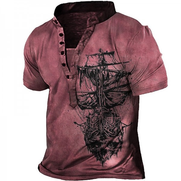 Men's T shirt Tee Henley Shirt Tee Graphic Rudder Henley Blue Purple Red Brown Gray 3D Print Plus Size Outdoor Daily Short Sleeve Button-Down Print Clothing Apparel Basic Designer Casual Classic Men's T shirt Tee Henley Shirt Tee Graphic Rudder Henley Blue Purple Red Brown Gray 3D Print Plus Size Outdoor Daily Short Sleeve Button-Down Print Clothing Apparel Basic Designer Casual Classic