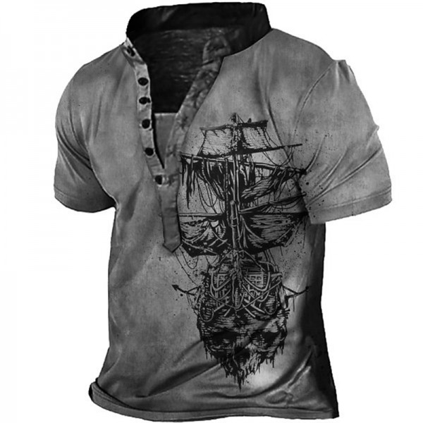 Men's T shirt Tee Henley Shirt Tee Graphic Rudder Henley Blue Purple Red Brown Gray 3D Print Plus Size Outdoor Daily Short Sleeve Button-Down Print Clothing Apparel Basic Designer Casual Classic Men's T shirt Tee Henley Shirt Tee Graphic Rudder Henley Blue Purple Red Brown Gray 3D Print Plus Size Outdoor Daily Short Sleeve Button-Down Print Clothing Apparel Basic Designer Casual Classic