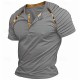 Men&#039;s Henley Shirt Raglan T Shirt Plain Slim Pleated Henley Outdoor Daily Short Sleeve Patchwork Pleats Clothing Apparel Fashion Designer Casual
