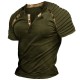 Men&#039;s Henley Shirt Raglan T Shirt Plain Slim Pleated Henley Outdoor Daily Short Sleeve Patchwork Pleats Clothing Apparel Fashion Designer Casual