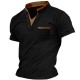 Men&#039;s Henley Shirt Tee Top Plain V Neck Street Vacation Short Sleeves Front Pocket Clothing Apparel Fashion Designer Basic