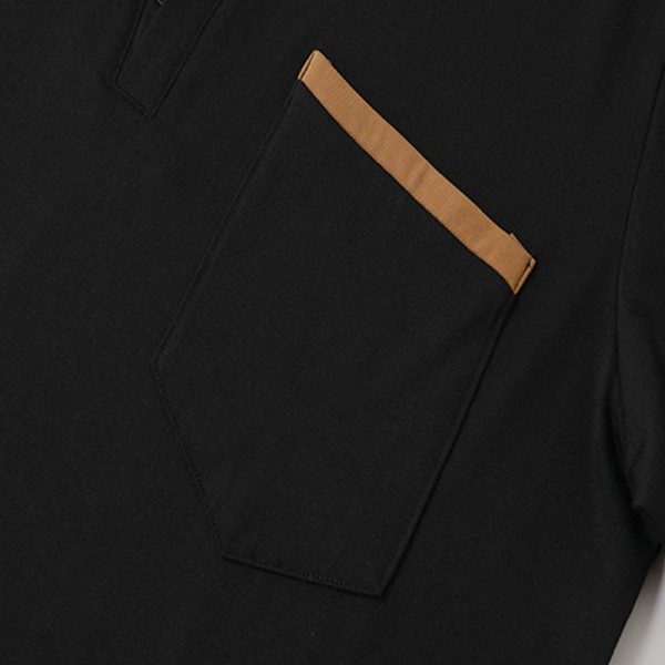 Men&#039;s Henley Shirt Tee Top Plain V Neck Street Vacation Short Sleeves Front Pocket Clothing Apparel Fashion Designer Basic