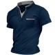 Men&#039;s Henley Shirt Tee Top Plain V Neck Street Vacation Short Sleeves Front Pocket Clothing Apparel Fashion Designer Basic