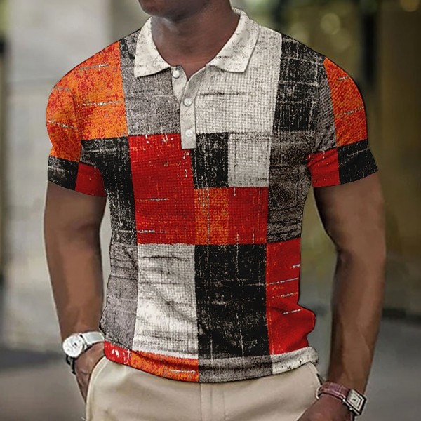 Men's Polo Shirt Waffle Polo Shirt Lapel Polo Button Up Polos Golf Shirt Plaid Graphic Prints Geometry Turndown Light Yellow Crystal / Orange Yellow Black / Brown Army Green Outdoor Street Short Men's Polo Shirt Waffle Polo Shirt Lapel Polo Button Up Polos Golf Shirt Plaid Graphic Prints Geometry Turndown Light Yellow Crystal / Orange Yellow Black / Brown Army Green Outdoor Street Short