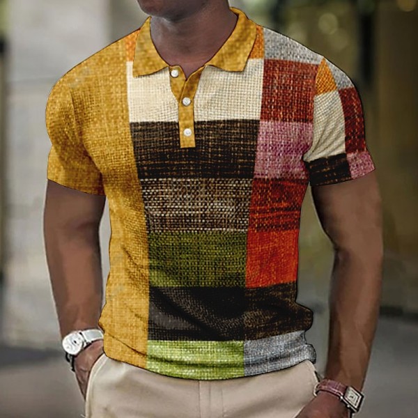 Men's Polo Shirt Waffle Polo Shirt Lapel Polo Button Up Polos Golf Shirt Plaid Graphic Prints Geometry Turndown Light Yellow Crystal / Orange Yellow Black / Brown Army Green Outdoor Street Short Men's Polo Shirt Waffle Polo Shirt Lapel Polo Button Up Polos Golf Shirt Plaid Graphic Prints Geometry Turndown Light Yellow Crystal / Orange Yellow Black / Brown Army Green Outdoor Street Short