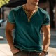 Men&#039;s Henley Shirt Tee Top Plain Raglan Sleeve Henley Street Vacation Short Sleeves Clothing Apparel Fashion Designer Basic