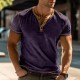 Men&#039;s Henley Shirt Tee Top Plain Raglan Sleeve Henley Street Vacation Short Sleeves Clothing Apparel Fashion Designer Basic