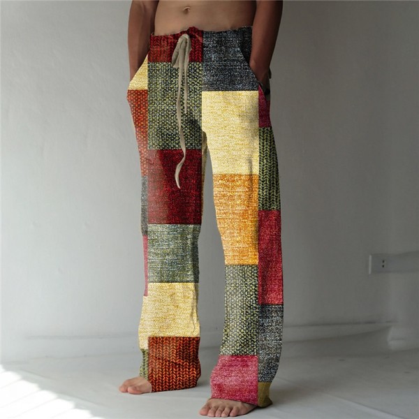 Men's Trousers Summer Pants Beach Pants Drawstring Elastic Waist 3D Print Color Block Geometric Pattern Graphic Prints Comfort Casual Daily Holiday Streetwear Hawaiian Blue Brown Men's Trousers Summer Pants Beach Pants Drawstring Elastic Waist 3D Print Color Block Geometric Pattern Graphic Prints Comfort Casual Daily Holiday Streetwear Hawaiian Blue Brown