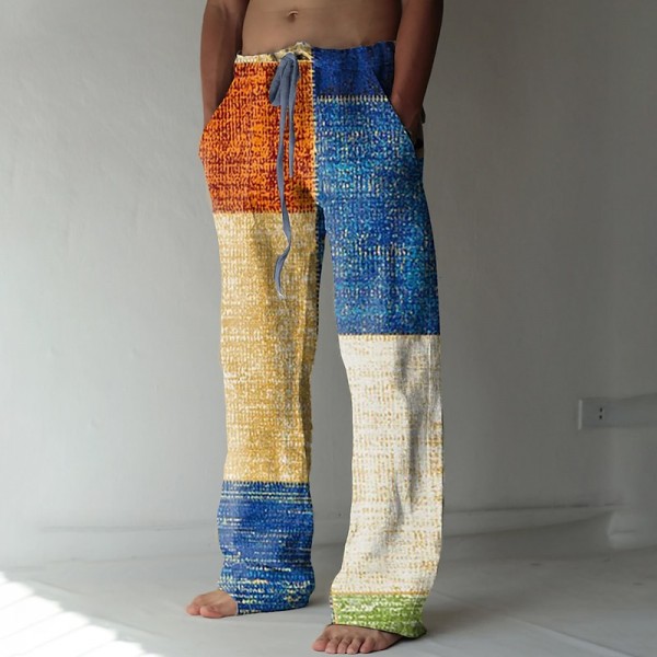 Men's Trousers Summer Pants Beach Pants Drawstring Elastic Waist 3D Print Color Block Geometric Pattern Graphic Prints Comfort Casual Daily Holiday Streetwear Hawaiian Blue Brown Men's Trousers Summer Pants Beach Pants Drawstring Elastic Waist 3D Print Color Block Geometric Pattern Graphic Prints Comfort Casual Daily Holiday Streetwear Hawaiian Blue Brown