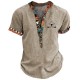 Men&#039;s Henley Shirt Graphic Tribal Stand Collar Clothing Apparel 3D Print Outdoor Daily Short Sleeve Button Print Fashion Designer Basic
