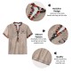 Men&#039;s Henley Shirt Graphic Tribal Stand Collar Clothing Apparel 3D Print Outdoor Daily Short Sleeve Button Print Fashion Designer Basic