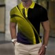 Men&#039;s Polo Shirt Waffle Polo Shirt Lapel Polo Button Up Polos Golf Shirt Gradient Graphic Prints Geometry Turndown Yellow Red Blue Green Gray Outdoor Street Short Sleeve Print Clothing Apparel