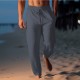 Men's Linen Pants Trousers Summer Pants Beach Pants Drawstring Elastic Waist Straight Leg Plain Comfort Breathable Casual Daily Holiday Fashion Classic Style Light Khaki Black Men's Linen Pants Trousers Summer Pants Beach Pants Drawstring Elastic Waist Straight Leg Plain Comfort Breathable Casual Daily Holiday Fashion Classic Style Light Khaki Black
