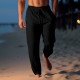 Men's Linen Pants Trousers Summer Pants Beach Pants Drawstring Elastic Waist Straight Leg Plain Comfort Breathable Casual Daily Holiday Fashion Classic Style Light Khaki Black Men's Linen Pants Trousers Summer Pants Beach Pants Drawstring Elastic Waist Straight Leg Plain Comfort Breathable Casual Daily Holiday Fashion Classic Style Light Khaki Black