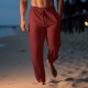 Men's Linen Pants Trousers Summer Pants Beach Pants Drawstring Elastic Waist Straight Leg Plain Comfort Breathable Casual Daily Holiday Fashion Classic Style Light Khaki Black Men's Linen Pants Trousers Summer Pants Beach Pants Drawstring Elastic Waist Straight Leg Plain Comfort Breathable Casual Daily Holiday Fashion Classic Style Light Khaki Black