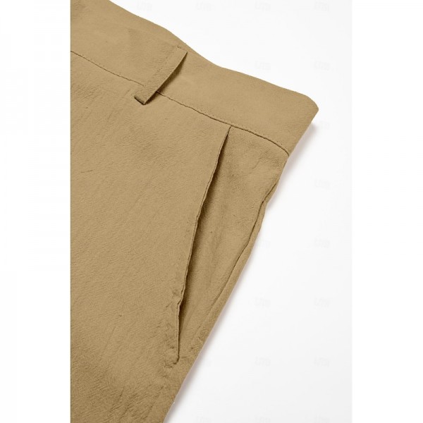 Men's Linen Pants Trousers Summer Pants Tapered Carrot Pants Beach Pants Front Pocket Pleats Plain Comfort Breathable Casual Daily Holiday Fashion Basic Black White Men's Linen Pants Trousers Summer Pants Tapered Carrot Pants Beach Pants Front Pocket Pleats Plain Comfort Breathable Casual Daily Holiday Fashion Basic Black White