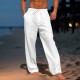 Men's Linen Pants Trousers Summer Pants Beach Pants Drawstring Elastic Waist Pleats Plain Comfort Breathable Casual Daily Holiday Fashion Classic Style Black White Men's Linen Pants Trousers Summer Pants Beach Pants Drawstring Elastic Waist Pleats Plain Comfort Breathable Casual Daily Holiday Fashion Classic Style Black White
