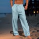 Men's Linen Pants Trousers Summer Pants Beach Pants Drawstring Elastic Waist Pleats Plain Comfort Breathable Casual Daily Holiday Fashion Classic Style Black White Men's Linen Pants Trousers Summer Pants Beach Pants Drawstring Elastic Waist Pleats Plain Comfort Breathable Casual Daily Holiday Fashion Classic Style Black White