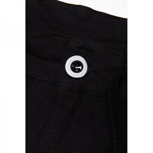 Men's Linen Pants Trousers Summer Pants Beach Pants Drawstring Elastic Waist Pleats Plain Comfort Breathable Casual Daily Holiday Fashion Classic Style Black White Men's Linen Pants Trousers Summer Pants Beach Pants Drawstring Elastic Waist Pleats Plain Comfort Breathable Casual Daily Holiday Fashion Classic Style Black White