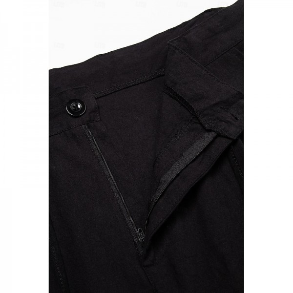 Men's Linen Pants Trousers Summer Pants Beach Pants Drawstring Elastic Waist Pleats Plain Comfort Breathable Casual Daily Holiday Fashion Classic Style Black White Men's Linen Pants Trousers Summer Pants Beach Pants Drawstring Elastic Waist Pleats Plain Comfort Breathable Casual Daily Holiday Fashion Classic Style Black White