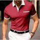 Men&#039;s Button Up Polos Polo Shirt Casual Holiday Lapel Short Sleeve Fashion Basic Plain Classic Summer Regular Fit Navy Black White Burgundy Sky Blue Grey Button Up Polos