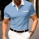 Men&#039;s Button Up Polos Polo Shirt Casual Holiday Lapel Short Sleeve Fashion Basic Plain Classic Summer Regular Fit Navy Black White Burgundy Sky Blue Grey Button Up Polos