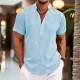 Men's Shirt Linen Shirt Popover Shirt Summer Shirt Beach Shirt Black White Pink Short Sleeve Plain Henley Summer Casual Daily Clothing Apparel Men's Shirt Linen Shirt Popover Shirt Summer Shirt Beach Shirt Black White Pink Short Sleeve Plain Henley Summer Casual Daily Clothing Apparel