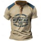 Men&#039;s Henley Shirt Graphic Letter Henley Clothing Apparel 3D Print Outdoor Daily Short Sleeve Print Button-Down Fashion Designer Comfortable