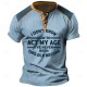 Men&#039;s Henley Shirt Graphic Letter Henley Clothing Apparel 3D Print Outdoor Daily Short Sleeve Print Button-Down Fashion Designer Comfortable