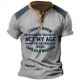 Men&#039;s Henley Shirt Graphic Letter Henley Clothing Apparel 3D Print Outdoor Daily Short Sleeve Print Button-Down Fashion Designer Comfortable