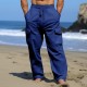 Men&#039;s Cargo Pants Linen Pants Trousers Summer Pants Drawstring Multi Pocket Straight Leg Plain Comfort Breathable Outdoor Daily Going out Fashion Casual Black White
