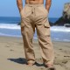 Men&#039;s Cargo Pants Linen Pants Trousers Summer Pants Drawstring Multi Pocket Straight Leg Plain Comfort Breathable Outdoor Daily Going out Fashion Casual Black White
